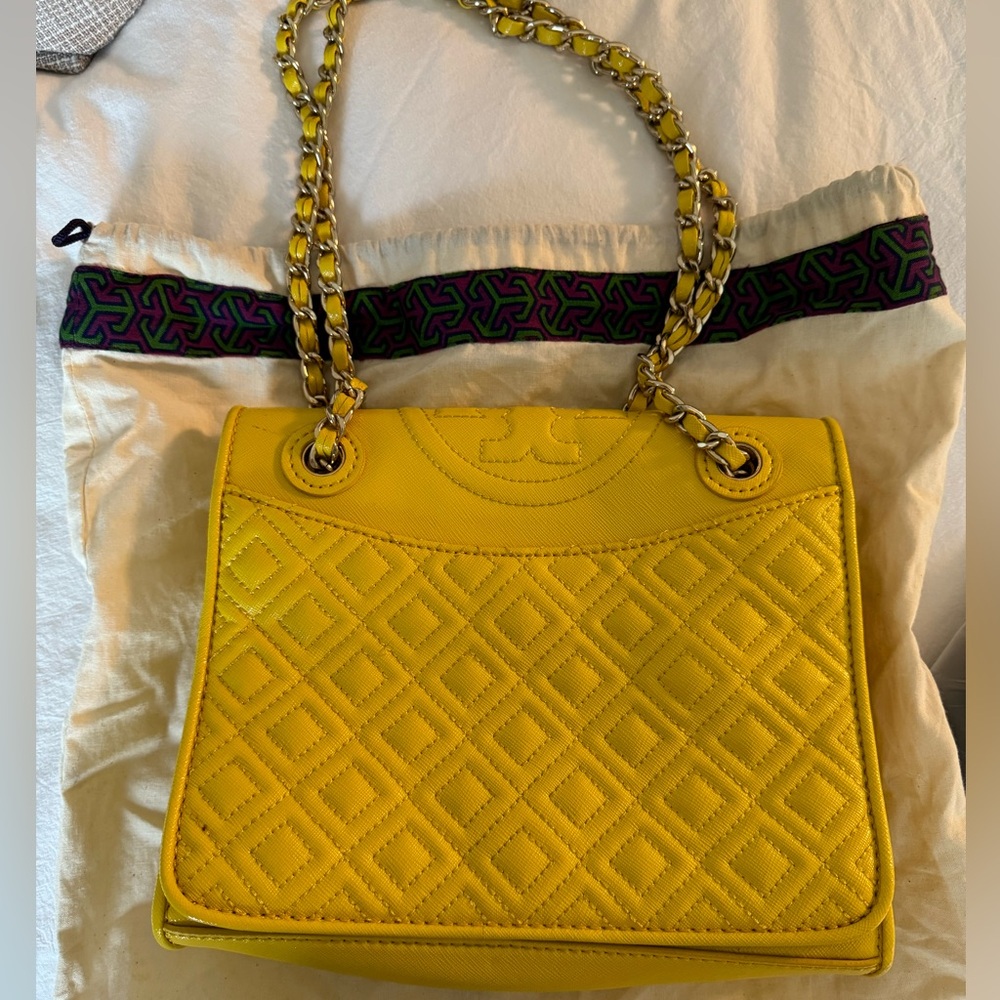 Tory Burch Yellow Quilted Bag